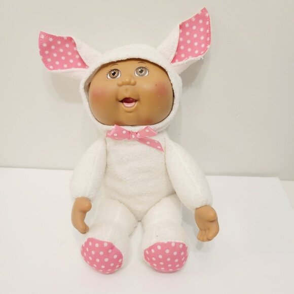2019 Cabbage Patch kids cuties White Easter Bunny with Pink Bow plush doll - Picture 1 of 6